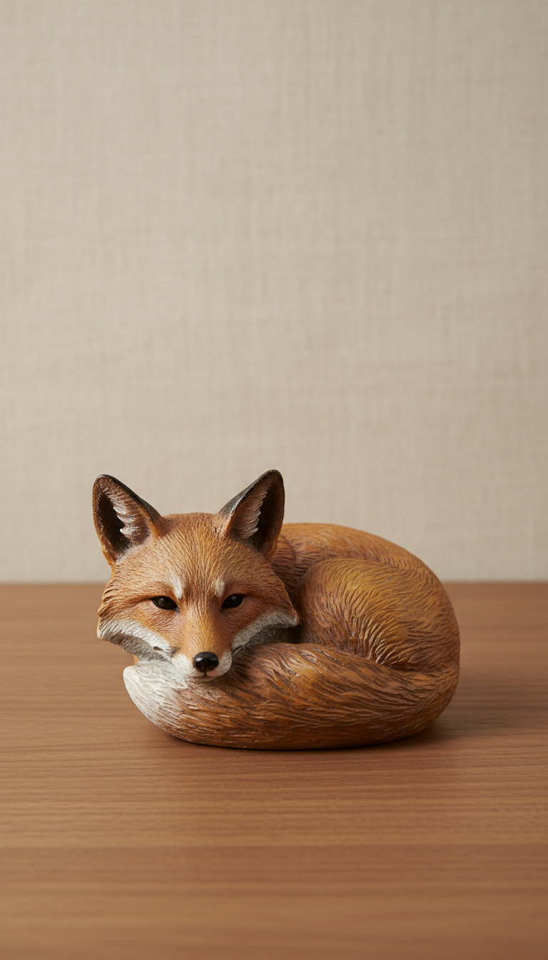 Resin Desktop Figurine Resting Fox